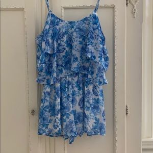 Blue floral Romper